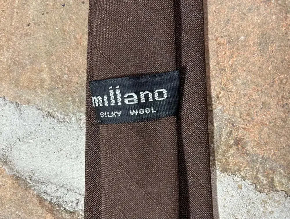 Millano Silky Wool Chocolate Brown Skinny Men’s Vintage Neck Tie